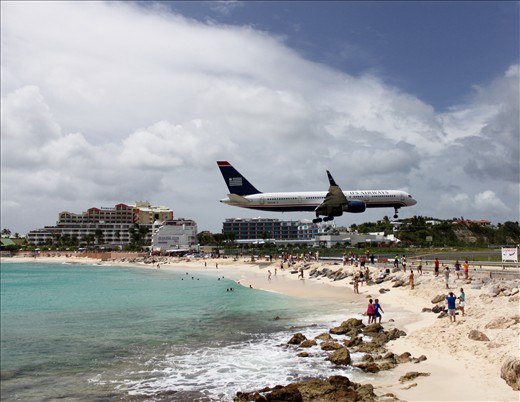 Airport beach in St Martin. Adrenaline pump.