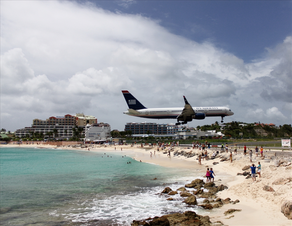 Airport beach in St Martin. Adrenaline pump.