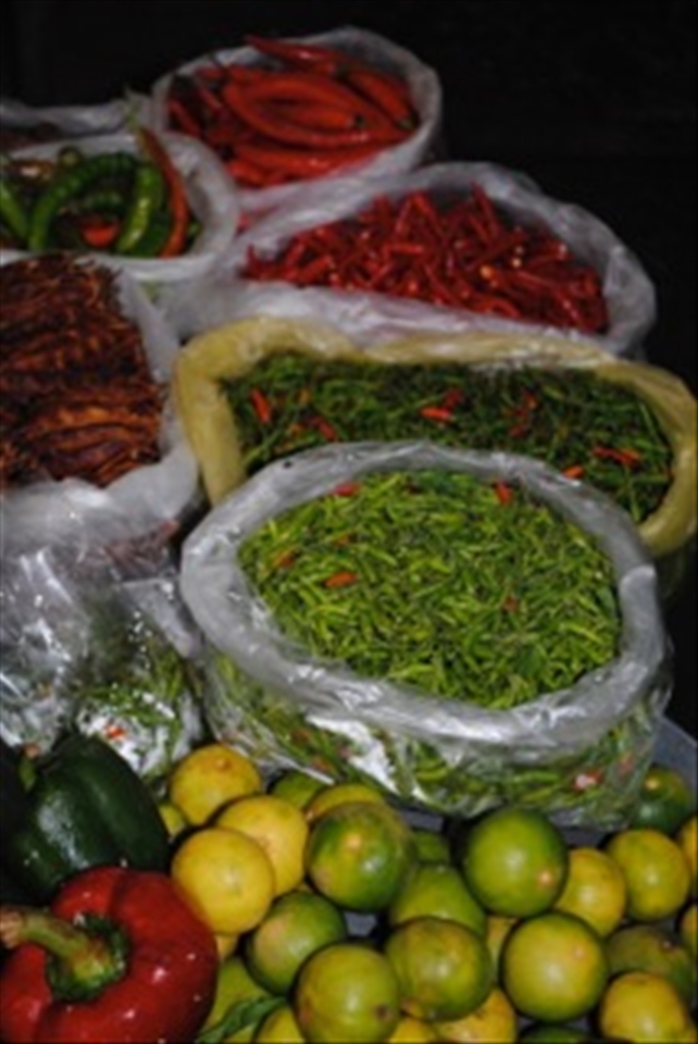 Chillies and Limes in the market
