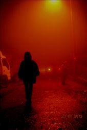 staying late with one street light on the road: by stridingezel, Views[316]