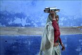An Indian woman, carries utensils on her head at a  remote village : by sucheta, Views[562]