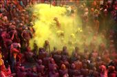 Indians play with colored powder during Lath mar Holi at Nandagao, 32: by sucheta, Views[508]