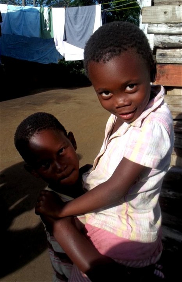 some new friends at a squatter village