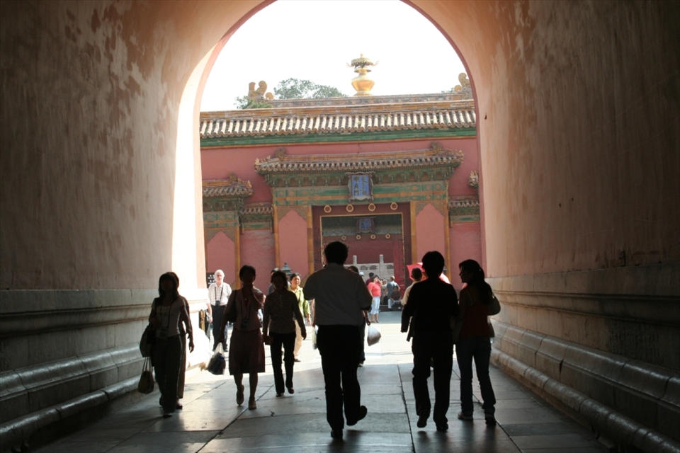 Entering the forbidden city in Beijing