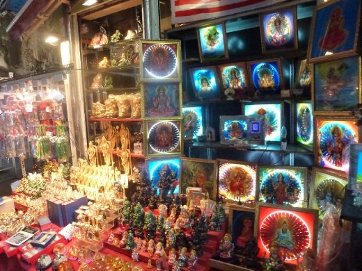 Souvenirs at the top...playing the Gayatri Mantra