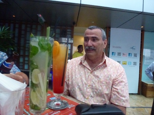 Cocktails in the Skybar at Traders.