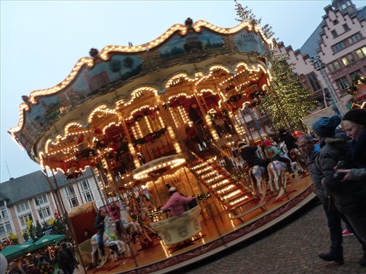 Double decker carousel at Frankfurt Christmas markets