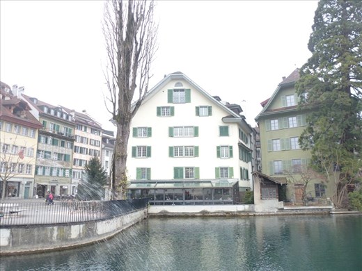 Part of a lock on the river in Lucerne