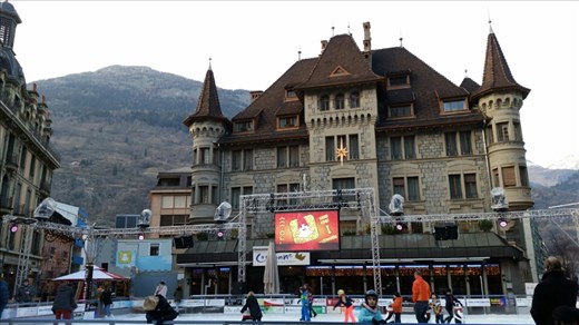 Ice skating in Brig town square