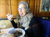 Squid ink spaghetti for lunch...delicious: by supergg, Views[239]