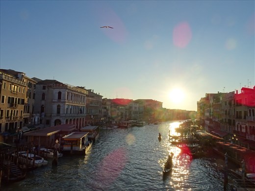 Sun getting low; gondola on the Grand Canal. Stuff of dreams