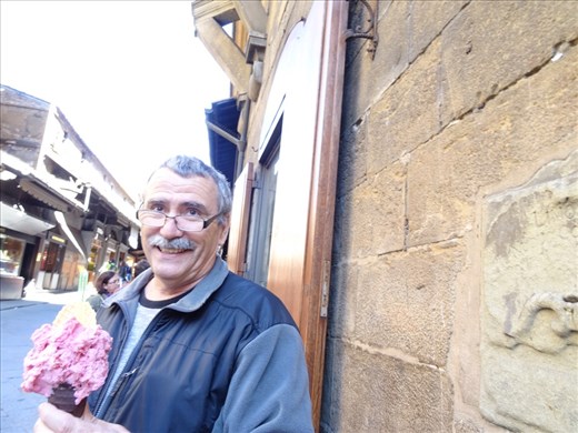 Gelato on the Ponte Vecchio 