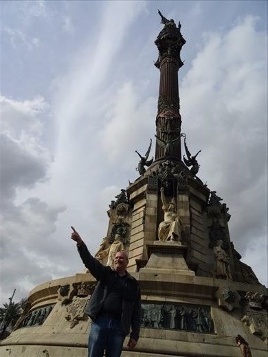 Christopher at Christopher Columbus monument