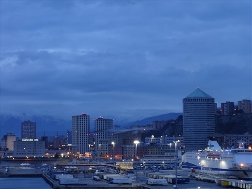 Snow topped mountains from Genoa