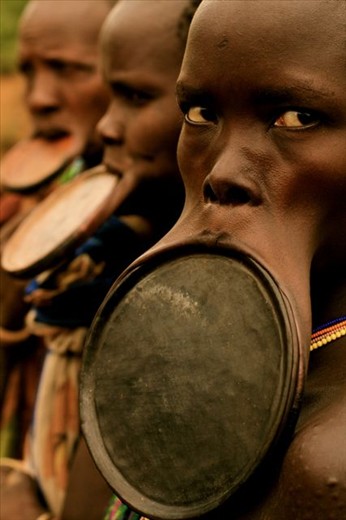 Suri Woman with Traditional Lip Plate. Kibish, Southern Ethiopia
