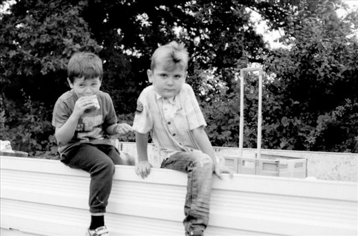 Traveller kids in their mother's truck, Hop Farm, Paddock Wood, Kent