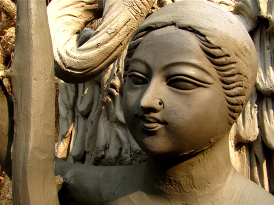 Ahead of the festival for Saraswati, the Hindu goddess of learning, the clay idols are placed in the sun to dry. Once the drying is complete, the idols will be painted, dressed and decorated, and made ready for worship.  Kolkata, India