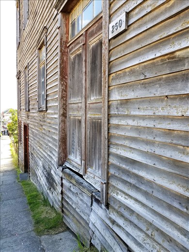 The buildings here looked like they were ready to fall down -- very old wood shingles.