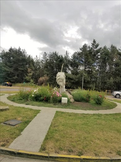 A monument to Mate, the common morning drink of Chile. Herbs are placed in a gourd with hot water and the whole family drinks from the same straw!