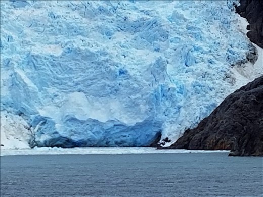 A close-up of the glacier.