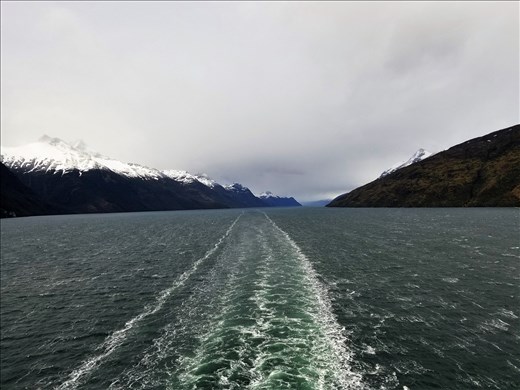 Saying good-bye to Glacier Alley from the back of the ship. It was one of the most beautiful and awesome places we saw.