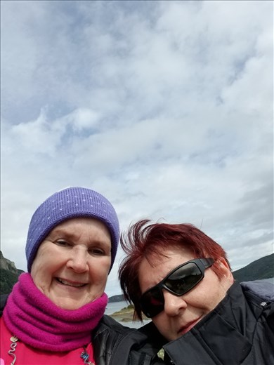 Sue & Linda at the end of the world.