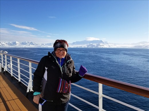 Linda in Antarctica.