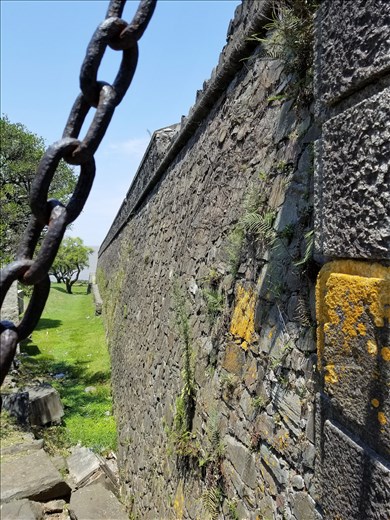 The walls went right down to the sea.