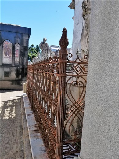 An example of the wrought-iron fencing.