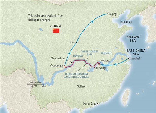 We started in Shanghai, followed the path shown here, and ended up in Beijing.