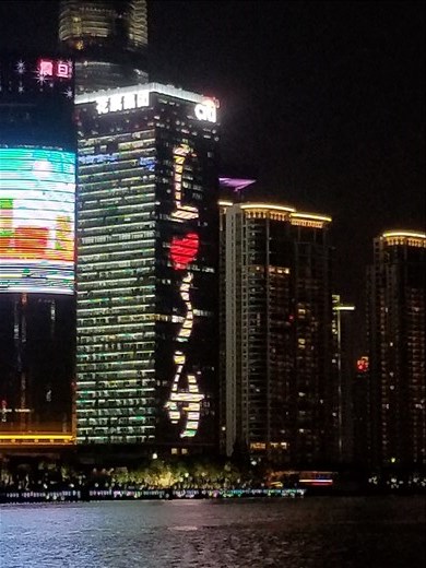 I love Shanghai spelled in lights on a skyscraper. Although I usually prefer the countryside, Shanghai was a beautiful city.