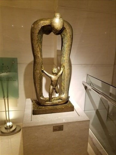 I loved this sculpture in our hotel of a mother and son. Depending on what direction you looked at it from, it changed your thinking.