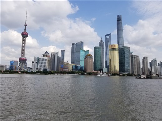 The Bund is a promenade along the river. Here you can  see the 
