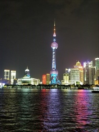 The Bund Pearl is the building with the globes. The entire waterfront was simply stunning both night and day.