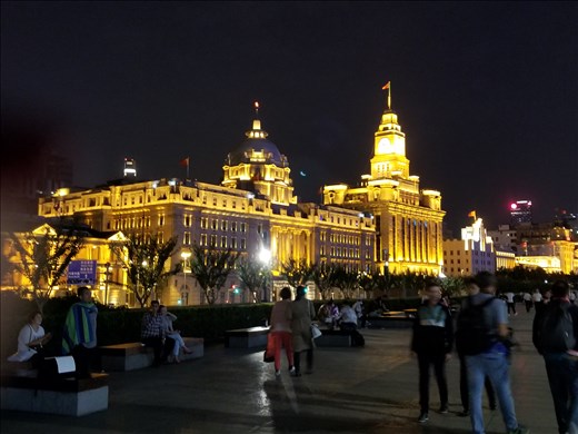 After asking our guide if it was safe, we walked down to the Bund to take photos at night. This is one of the French concession.