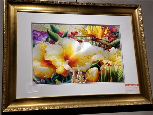 Before a fabulous Chinese lunch, we visited a silk embroidery factory. This is one of my favorites. They take months to complete.