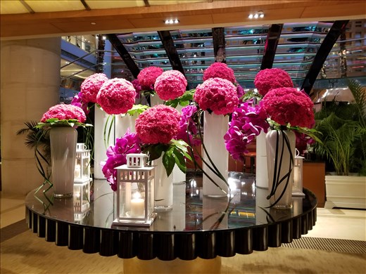 The hotel had some very creative floral arrangements.