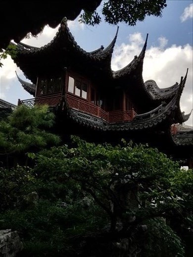 Rooftops in the Yu Gardens.