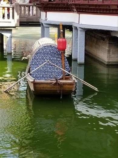 A sampan in Shanghai.