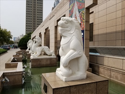 After we visited the Yu Gardens, we went to the Shanghai museum. This is a sculpture outside.
