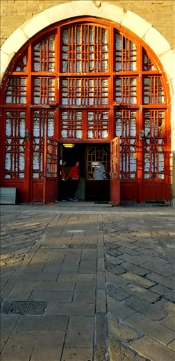 While in Beijing, we visited a tea house in a huge complex. As I noted throughout China, the entrance was a magnificent gate.