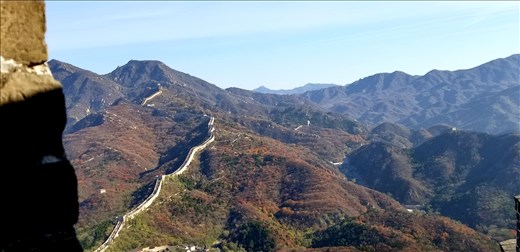 I climbed up to a watch tower, or parapet, to take this photo of the wall in the distance.
