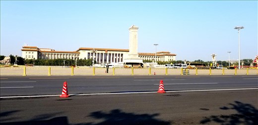 The well-known photo of the student standing in front of a tank was actually taken down the street from the Forbidden City. He was trying to prevent the tank from reaching the square.