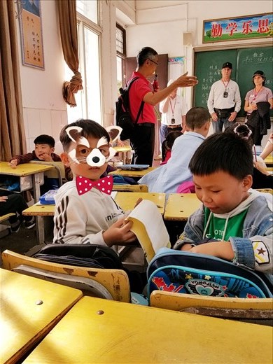 On a whim I began taking photos with the silly faces tagged on. The kids loved it.