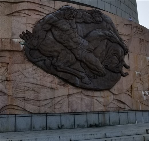 This sculpture was on the side of the tower you could climb to obtain a higher view.