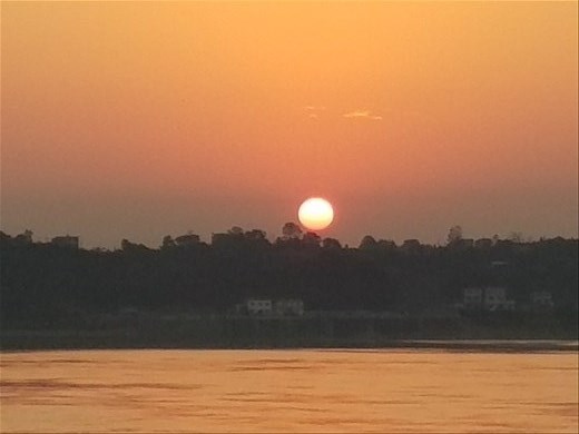 The morning we were leaving to see the Three Gorges Dam, the sunrise was absolutely stunning. I also took this to prove to my husband that I actually got up in time to do so!