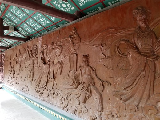 Another mural in the courtyard, bas relief.