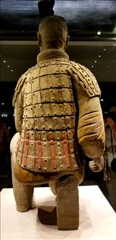 They found that the warriors were highly colored, but upon exposure to oxygen, most of it deteriorated. Here is a back view of the archer where you can still see a little of red.: by suziqtn, Views[243]
