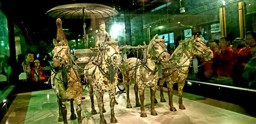 Two bronze chariots were unhoused near the burial ground of the first emperor. I had to knock 4,000 
Chinese down in order to get this photo.