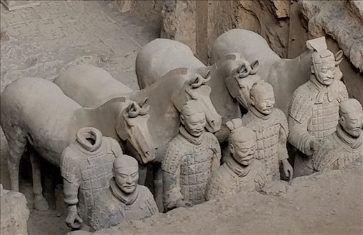 In this photo you can see that some have no heads. That's because the heads were made separately from the bodies and some of them have yet to be recovered.